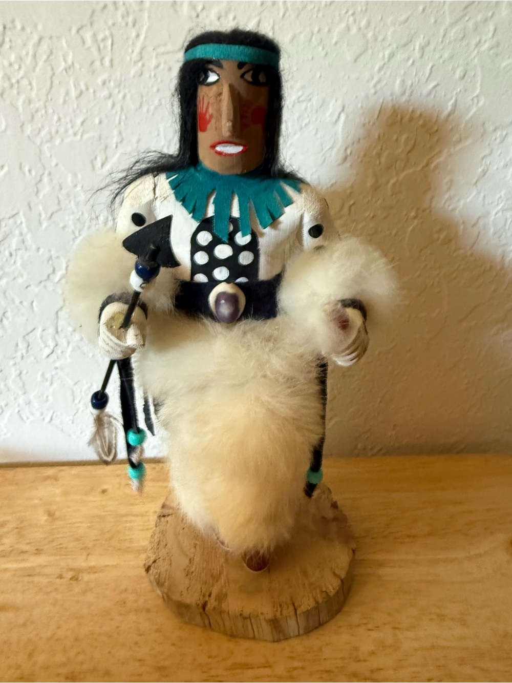 Vintage Bear Kachina doll. Signed by B. Thompson. Hand carved Native American.